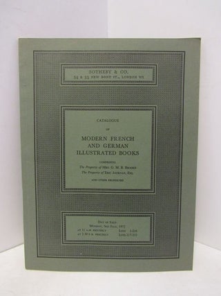 Item #45498 MODERN FRENCH AND GERMAN ILLUSTRATED BOOKS; COMPRISING OF THE PROPERTY OF MRS. G.M.B....