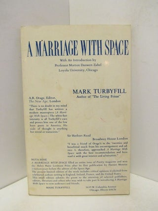 Item #45699 MARRIAGE (A) WITH SPACE;. Mark Turbyfill