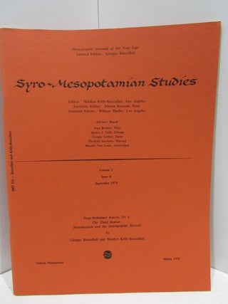 Item #47317 SYRO-MESOPOTAMIAN STUDIES VOLUME 2 ISSUE 6 SEPTEMBER 1978;. Giorgio Buccellati