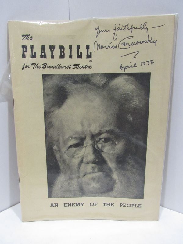 Item #47779 PLAYBILL (THE) FOR THE BROADHURST THEATRE: AN EMEMY OF THE PEOPLE;.