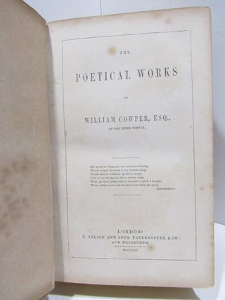 POETICAL WORKS OF WILLIAM COWPER, ESQ., OF THE INNER TEMPLE, THE;