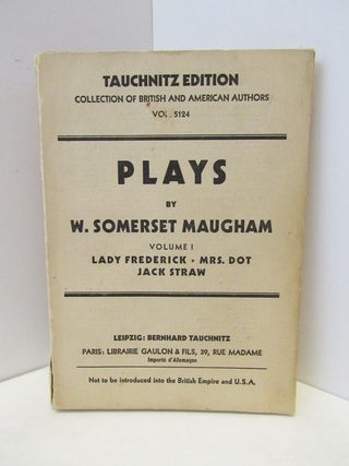Item #47959 PLAYS VOLUME I;. Somerset Maugham