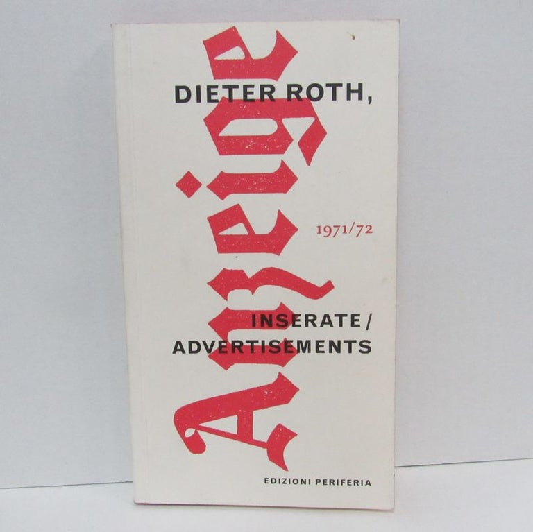 Item #49370 DIETER ROTH: INSERATE/ADVERTISEMENTS;. Dieter Roth.